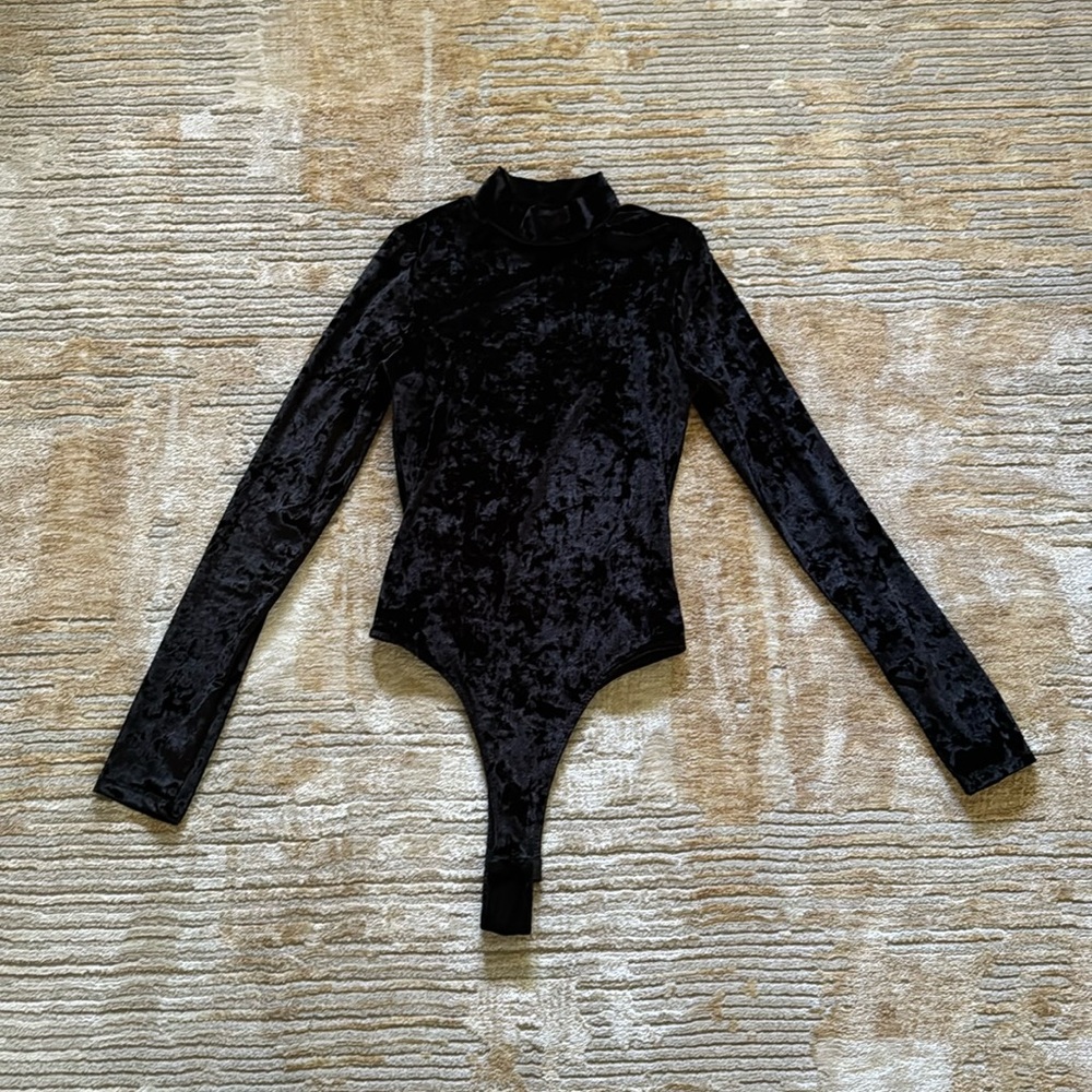 Black Velvety Bodysuit